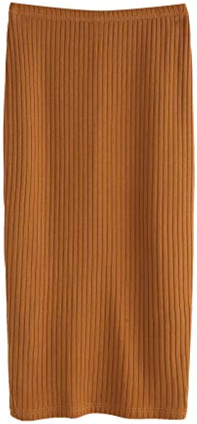 SheIn Women&#039;s Basic Plain Stretchy Ribbed Knit Split Full Length Skirt