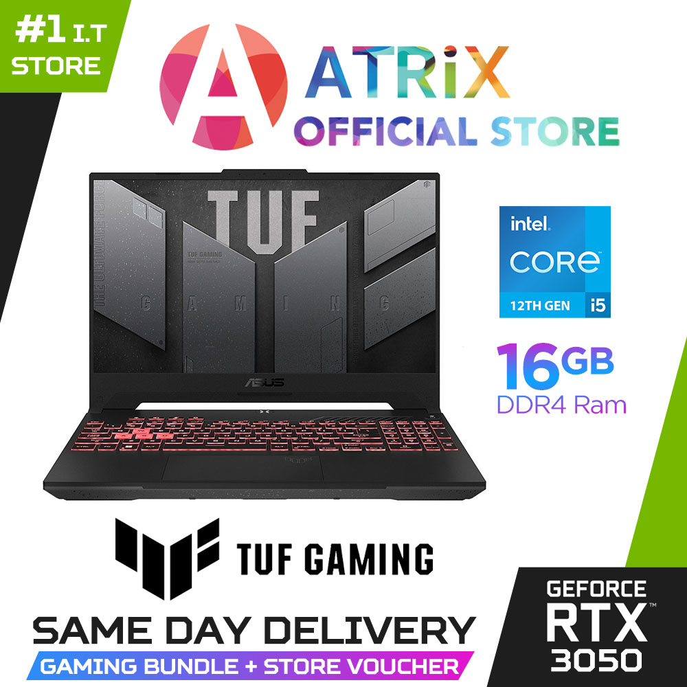 【Express Delivery】TUF GAMING F15 FX507ZC4-HN155W | 15.6&quot; FHD | i5-12500H | RTX 3050 | 16GB RAM | 512GB SSD | Win11 | 2Y