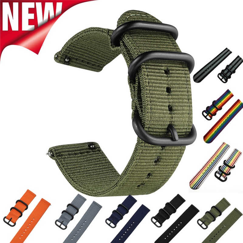 Nato Strap 18mm 20mm 22mm 24mm Replacement Canvas Nylon Watch Band Waterproof Watch Strap for Nato Army Sport Watch Belt